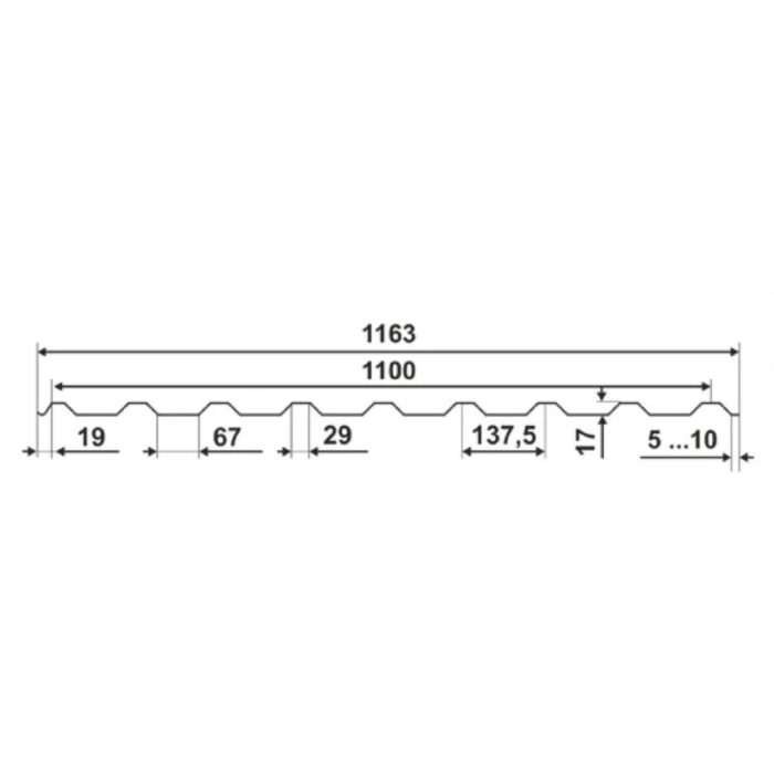 Профнастил C17ПГ 0.65 Полимерный RAL 6018
